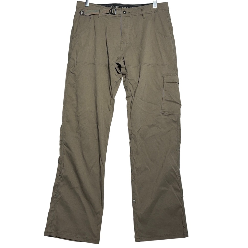 prAna Zion Hiking Pants Mens Size 33 x 32 Stretch Brown Gorpcore Straight Leg